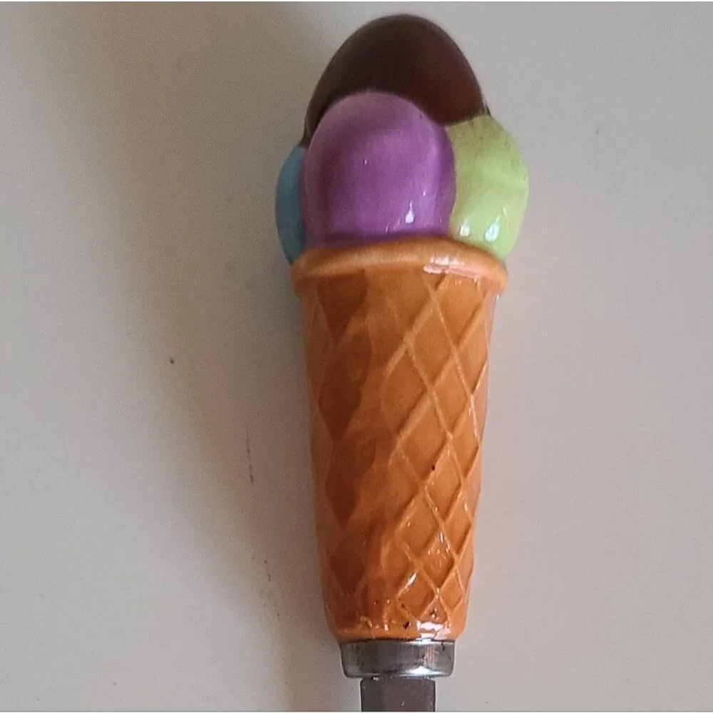 vintage ice cream sundae old fashioned fountain metal spoon